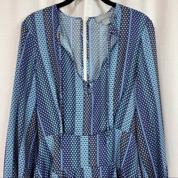 Finders Keepers Blue Hunter Geometric Sharkbite Hem Dress Sz.S - Picture 6 of 16